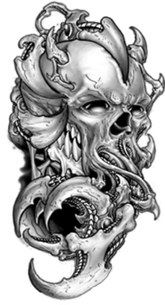 Design Tattoo Biomechanical Skull - Free Transparent PNG Clipart Images Download. - Transparent PNG Free Download