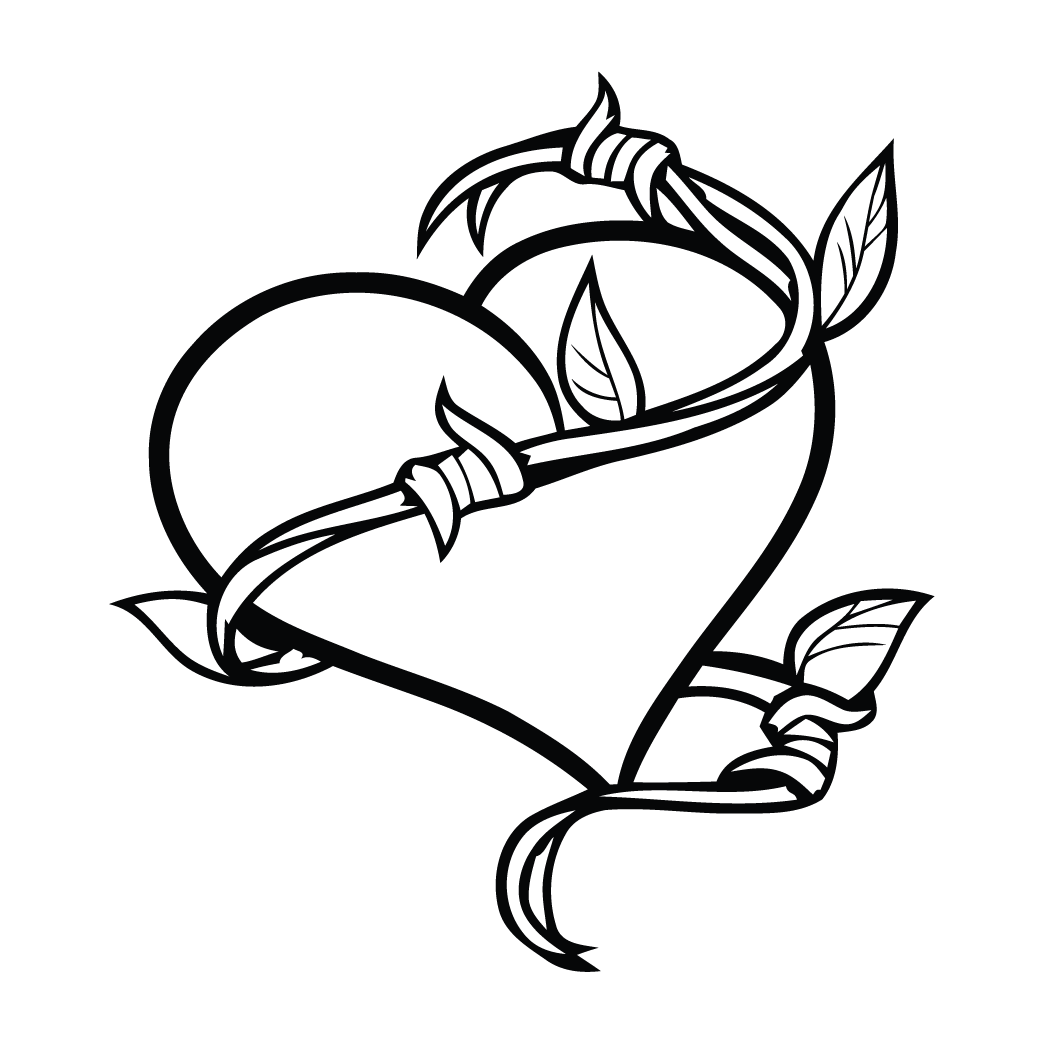 Heart Vine Decal - Easy To Draw Tattoos - Free Transparent PNG Clipart Images Download. - Transparent PNG Free Download