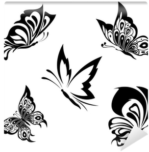 Black White Butterflies Of A Tattoo Wall Mural • Pixers® - Tattoo Butterfly Tribal - Free Transparent PNG Clipart Images Download. - Transparent PNG Free Download