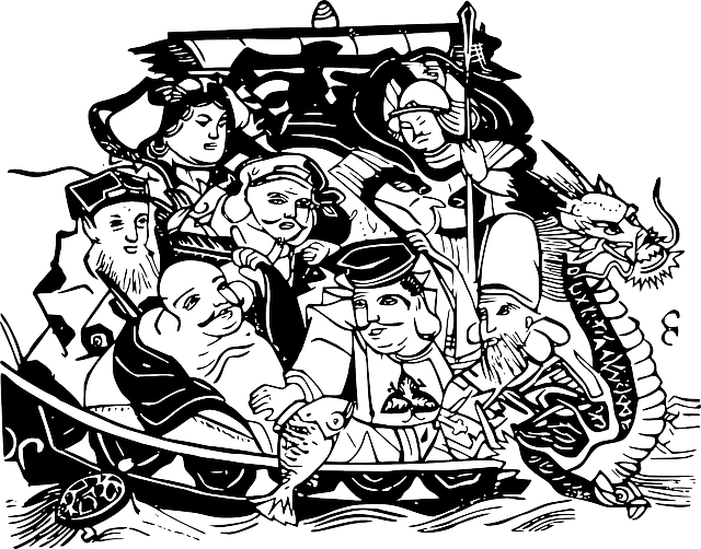 Boat People, Vikings, Japan, Shinto, Boat - 7 Lucky Gods Tattoo - Free Transparent PNG Clipart Images Download. - Transparent PNG Free Download