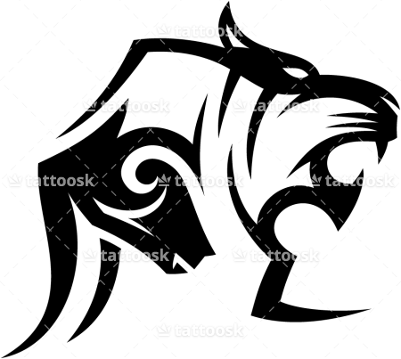 Tribal Bull And Tiger Head Tattoo ❥❥❥ Https - Simple Tribal Tiger Head Tattoo - Free Transparent PNG Clipart Images Download. - Transparent PNG Free Download