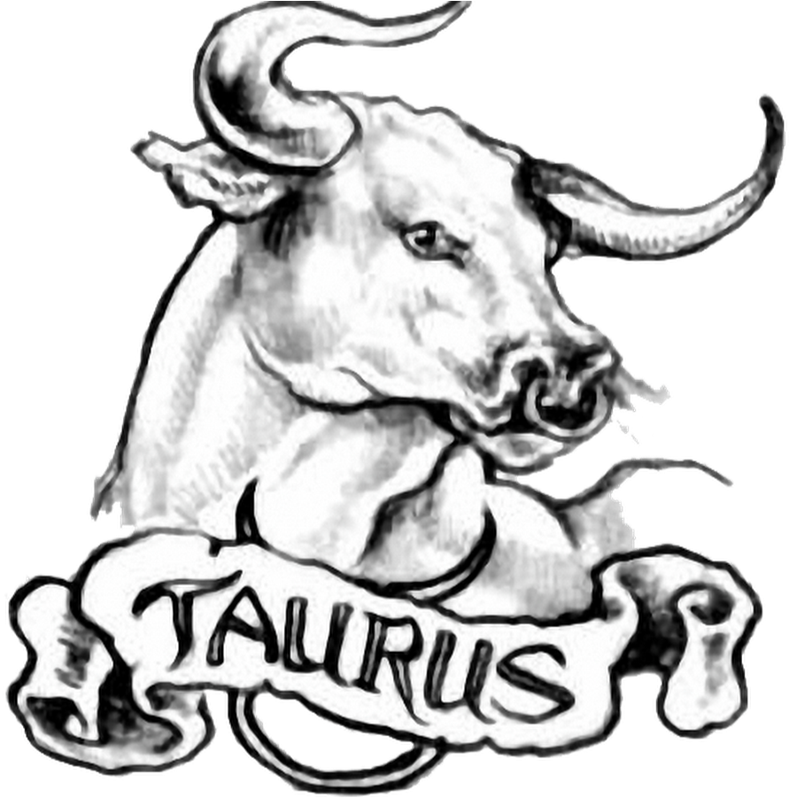 Black And Grey Taurus Head With Banner Tattoo Design - Taurus Tattoo - Free Transparent PNG Clipart Images Download. - Transparent PNG Free Download