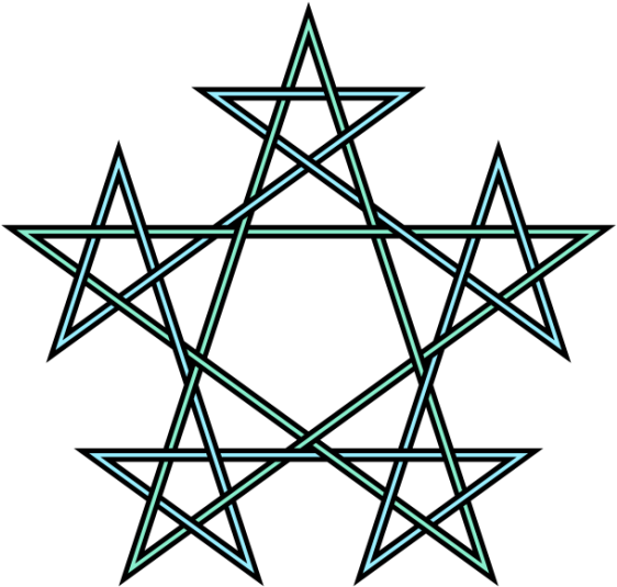 Pentagrams Interlaced Pattern - Geometric Pentagram Tattoo - Free Transparent PNG Clipart Images Download. - Transparent PNG Free Download
