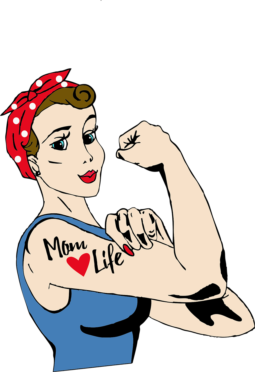Working Versus Staying Home - Mom Tattoo Cartoon - Free Transparent PNG Clipart Images Download. - Transparent PNG Free Download