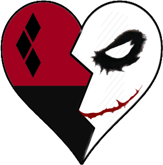 Mad Love Tattoo Design By Little - Joker And Harley Quinn Heart Tattoo - Free Transparent PNG Clipart Images Download. - Transparent PNG Free Download