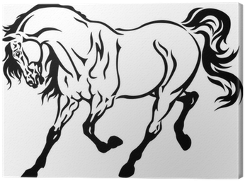 Cuadro En Lienzo Corriendo Caballo Negro Blanco • Pixers® - Horse Tattoo Black And White - Free Transparent PNG Clipart Images Download. - Transparent PNG Free Download