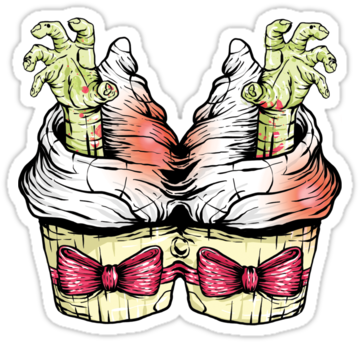 Zombie Hand Mutant Cupcake By Ella Mobbs - Tattoo - Free Transparent PNG Clipart Images Download. - Transparent PNG Free Download