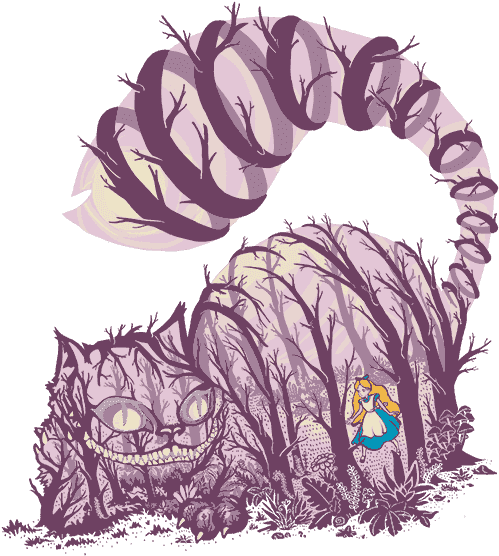 Limited Edition Cheap Daily T Shirts - Cheshire Cat With Alice Inside Tattoo - Free Transparent PNG Clipart Images Download. - Transparent PNG Free Download