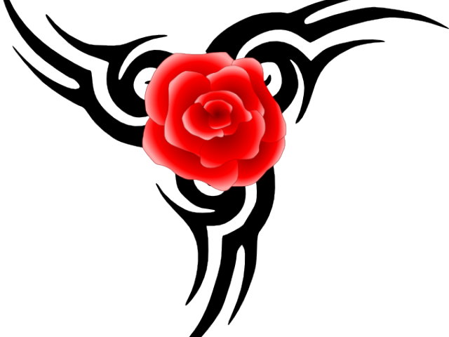 Rose Tattoo Clipart Bunga Ros - Tribal Tattoo - Free Transparent PNG Clipart Images Download. - Transparent PNG Free Download