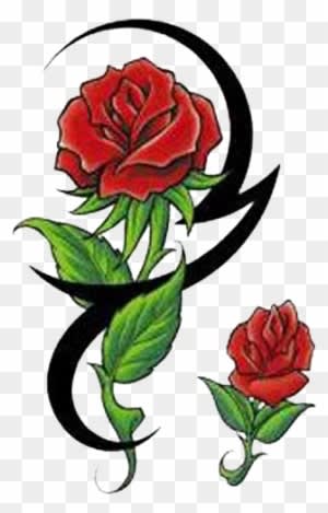 Rose Tattoo Clipart - Rose With Tribal Tattoo - Free Transparent PNG Clipart Images Download. - Transparent PNG Free Download