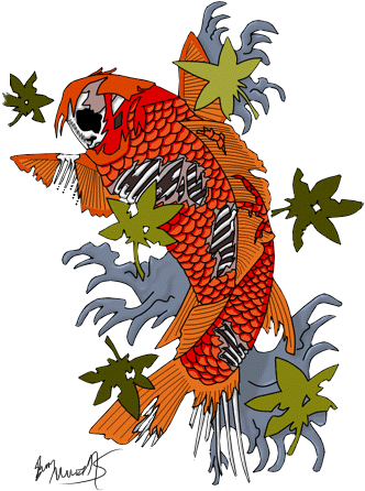 Zombie Koi By Purpleavatar On Deviantart - Koi Fish Tattoo Png - Free Transparent PNG Clipart Images Download. - Transparent PNG Free Download