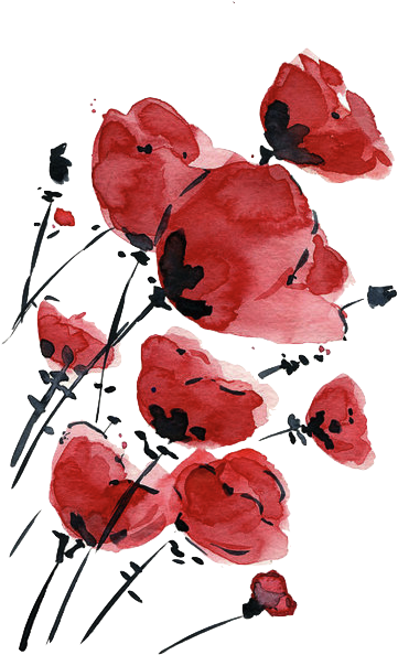 Valentine Sale Poppies Field On A Windy Day Original - Watercolor Poppy Tattoo Design - Free Transparent PNG Clipart Images Download. - Transparent PNG Free Download