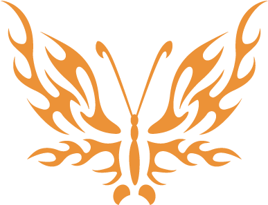 Stencil Aerografia Tattoo Animal 048 Mariposa Fuego - Free Transparent PNG Clipart Images Download. - Transparent PNG Free Download