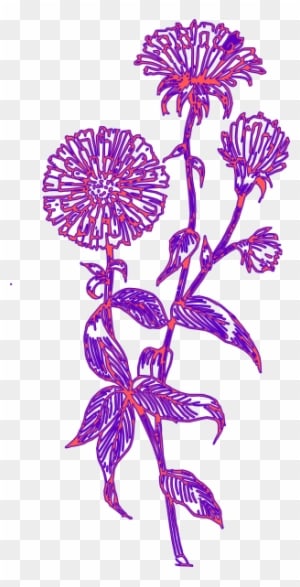 Purple Flowers Clip Art Border For Kids - Aster Flower Tattoo - Free Transparent PNG Clipart Images Download. - Tattoo Transparent PNG Free Download