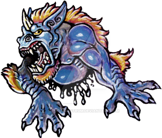 Colour Test Tattoo Oni By The-monstrum - Colorfull Tattoo Art Png - Free Transparent PNG Clipart Images Download. - Transparent PNG Free Download