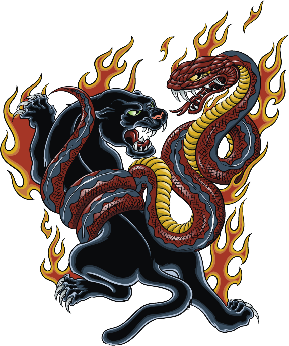 Snake And Panther Tattoo - Free Transparent PNG Clipart Images Download. - Transparent PNG Free Download