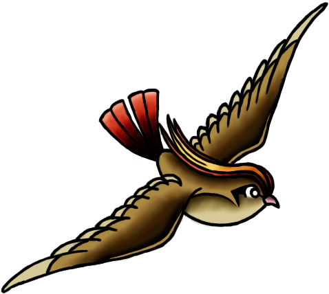 Traditional Style Pidgeot Tattoo By Inkbound - American Traditional Tattoo Png - Free Transparent PNG Clipart Images Download. - Transparent PNG Free Download