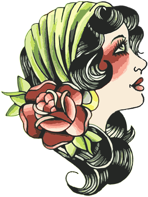 The Gypsy Kit - Traditional Gypsy Woman Tattoo Small - Free Transparent PNG Clipart Images Download. - Transparent PNG Free Download
