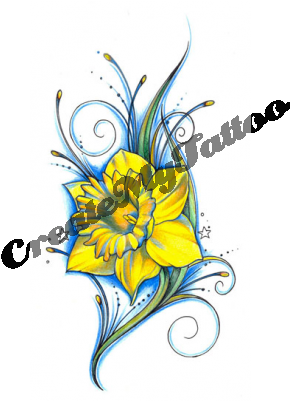 I Want A Daffodil Tattoo That Is Vivid Enough That - Daffodil Tattoo Designs - Free Transparent PNG Clipart Images Download. - Transparent PNG Free Download