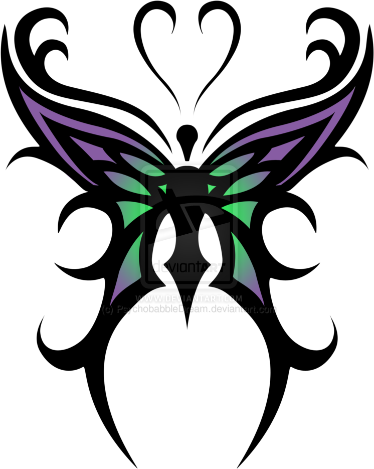 Tribal Butterfly Cross Tattoos - Tribal Butterfly Tattoo Designs - Free Transparent PNG Clipart Images Download. - Transparent PNG Free Download
