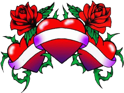 Love Tattoo Clipart Border - Rose And Heart Tattoo Designs - Free Transparent PNG Clipart Images Download. - Transparent PNG Free Download