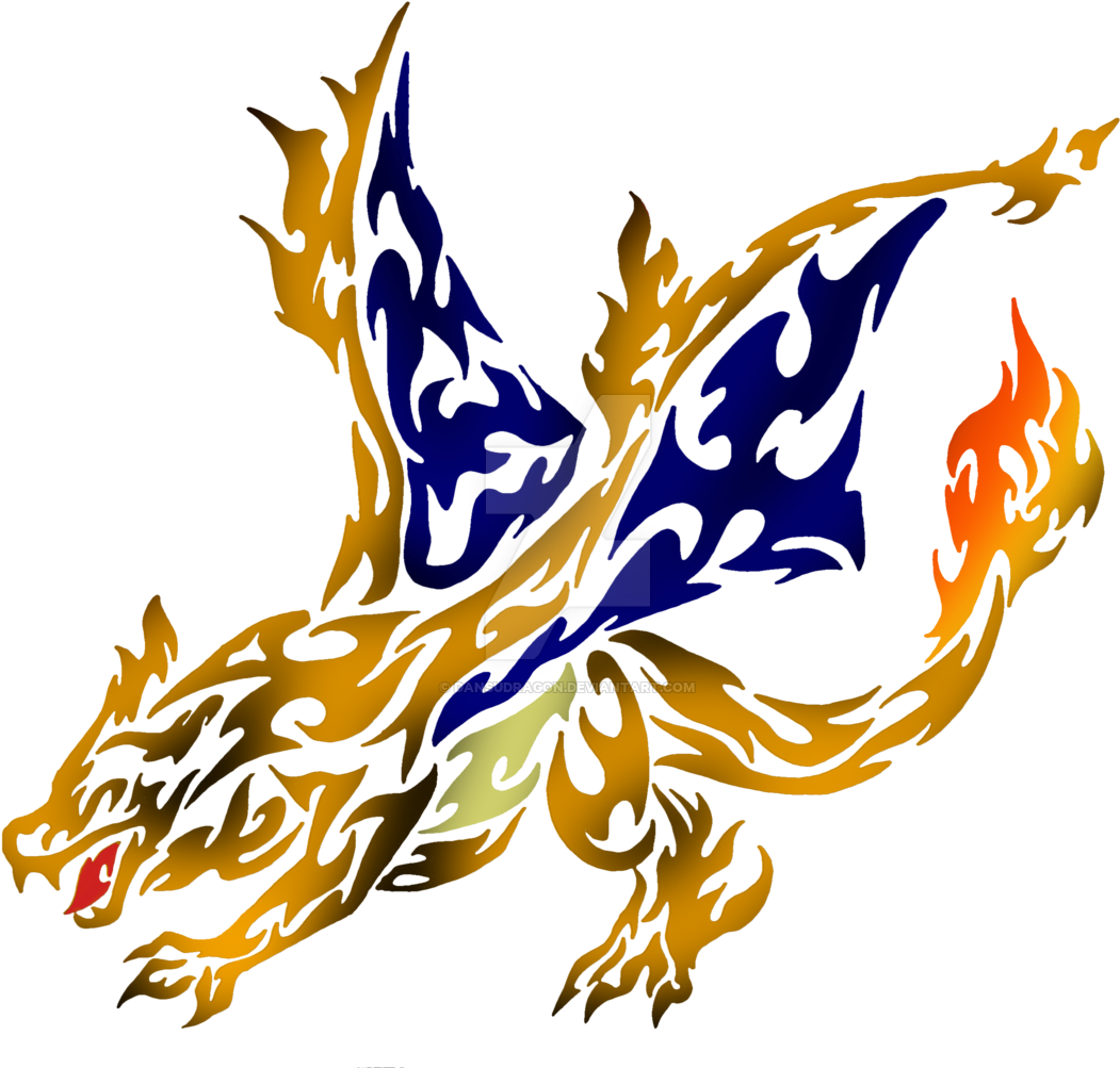 Tribal Flaming Charizard By Dansudragon Tribal Flaming - Charizard Art Deco Tattoo - Free Transparent PNG Clipart Images Download. - Transparent PNG Free Download