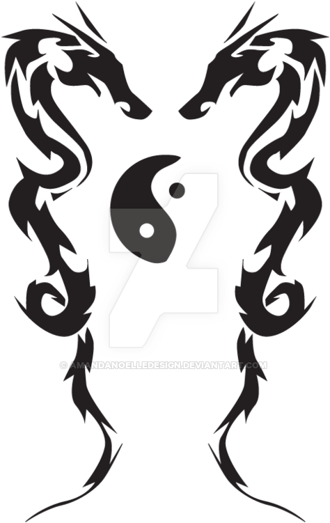 Tribal Love And Dragon Tattoo By Amandanoelledesign - Tribal Love Tattoo - Free Transparent PNG Clipart Images Download. - Transparent PNG Free Download