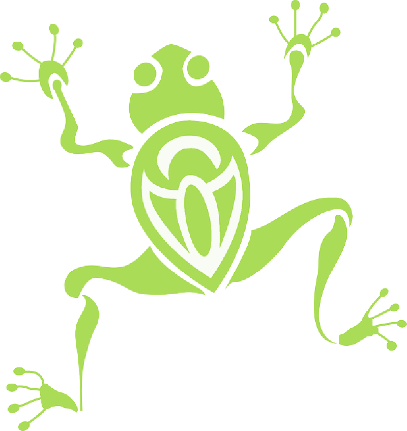 Frog, Green, Silhouette, Amphibian, Sticky, Climbing - Tribal Frog Tattoo Sticker (rectangle) - Free Transparent PNG Clipart Images Download. - Transparent PNG Free Download