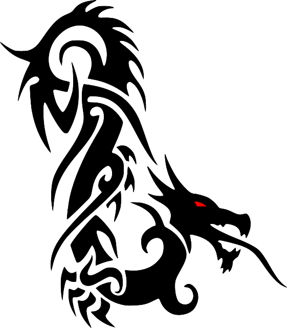 Fantasy Black, Dragon, Animal, Mystic, Creature, Fantasy - Tribal Tattoo - Free Transparent PNG Clipart Images Download. - Transparent PNG Free Download