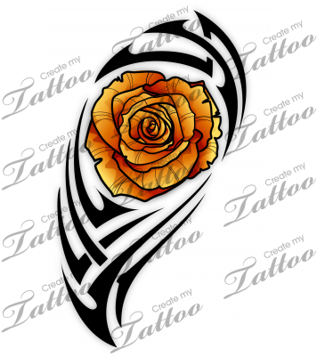 Sbink Tribal Rose - Tattoo - Free Transparent PNG Clipart Images Download. - Transparent PNG Free Download