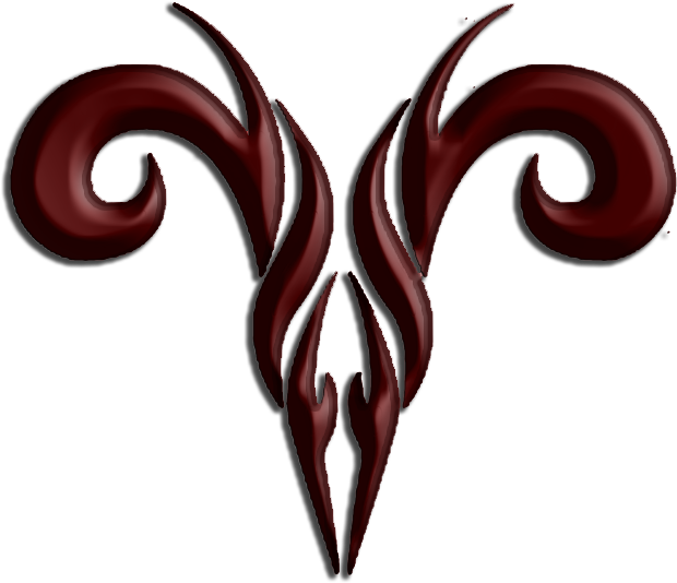 Tribal Brown Ink Aries Tattoo Design - Aries Sign Tribal Tattoo - Free Transparent PNG Clipart Images Download. - Transparent PNG Free Download