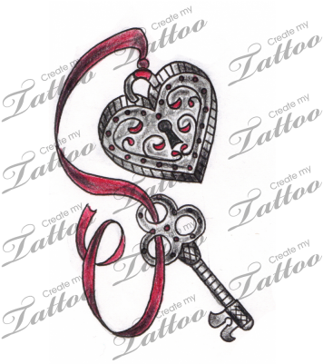 Drawn Key Locket - Heart And Key Tattoos - Free Transparent PNG Clipart Images Download. - Transparent PNG Free Download