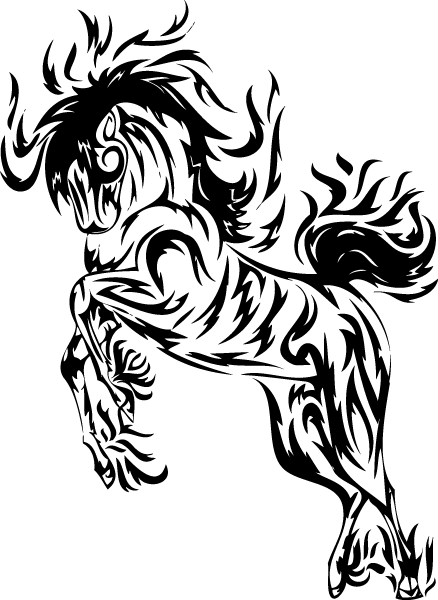 Tribal Horse Tattoo Designs - Free Transparent PNG Clipart Images Download. - Transparent PNG Free Download