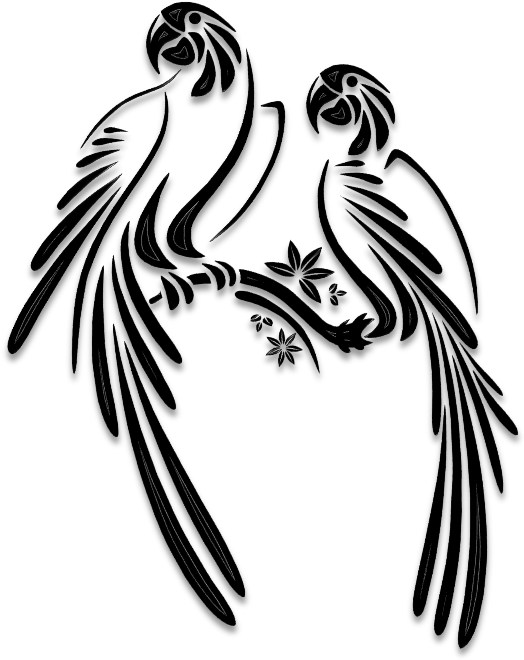 Birds Silhouettes Art & Islamic Graphics - Parrot Line Vector Tattoo - Free Transparent PNG Clipart Images Download. - Transparent PNG Free Download