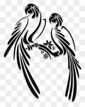 Birds Silhouettes Art & Islamic Graphics - Parrot Line Vector Tattoo - Free Transparent PNG Clipart Images Download. - Transparent PNG Free Download