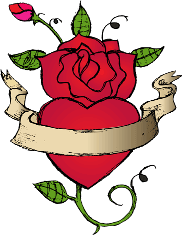 Image Heart Tattoos Transparent - Hear And Rose Tattoo Png - Free Transparent PNG Clipart Images Download. - Transparent PNG Free Download