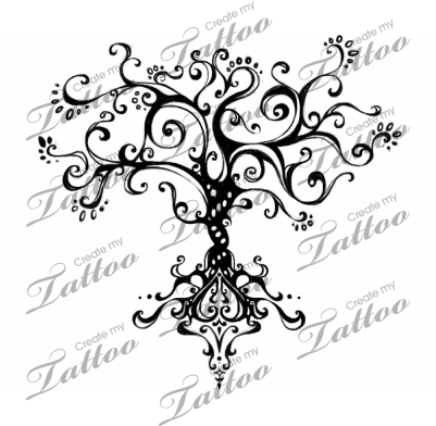 Whimsical Tree Of Life - Tattoo - Free Transparent PNG Clipart Images Download. - Transparent PNG Free Download
