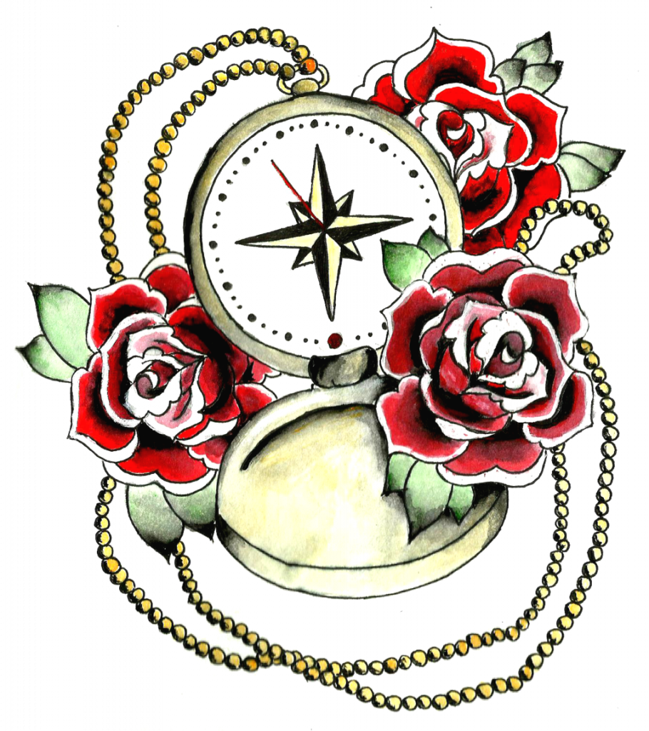 Download Rose Tattoo Transparent - Compass And Rose Tattoo Designs - Free Transparent PNG Clipart Images Download. - Transparent PNG Free Download