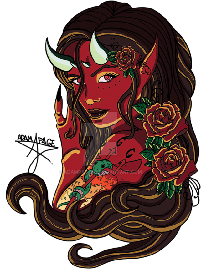 Devil Tattoo Design By Adampage60 - Devil Tattoo In Png - Free Transparent PNG Clipart Images Download. - Transparent PNG Free Download