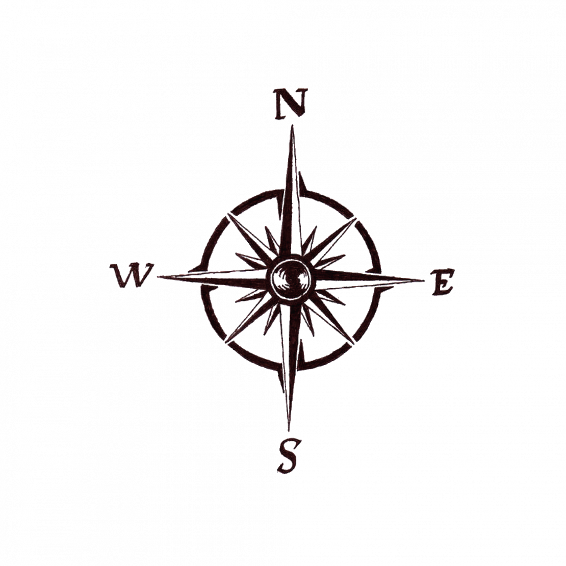 Временная Тату Компас - Simple Compass Rose Tattoo - Free Transparent PNG Clipart Images Download. - Transparent PNG Free Download