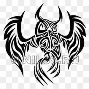 Awesome Black Tribal Flying Owl Tattoo Stencil - Owl Tribal Tattoo Designs - Free Transparent PNG Clipart Images Download. - Tattoo Transparent PNG Free Download