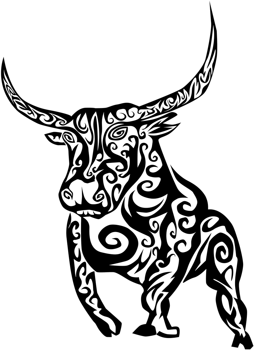 Picture Black And White Collection Of Free Bull Drawing - Bull Tattoo - Free Transparent PNG Clipart Images Download. - Transparent PNG Free Download