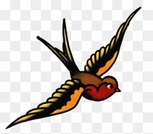 Sailor Jerry, Tattoo, Swallow - Old School Tattoo Swallow - Free Transparent PNG Clipart Images Download. - Transparent PNG Free Download