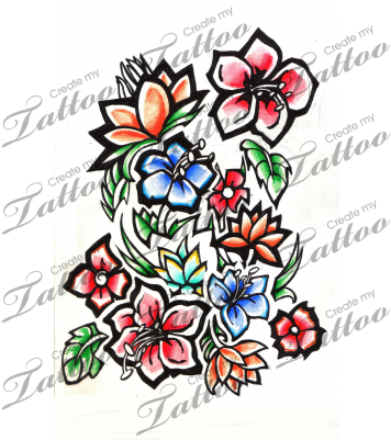 Marketplace Tattoo Tropical Flower / Floral Arrangement - Scorpion King Tattoo - Free Transparent PNG Clipart Images Download. - Transparent PNG Free Download