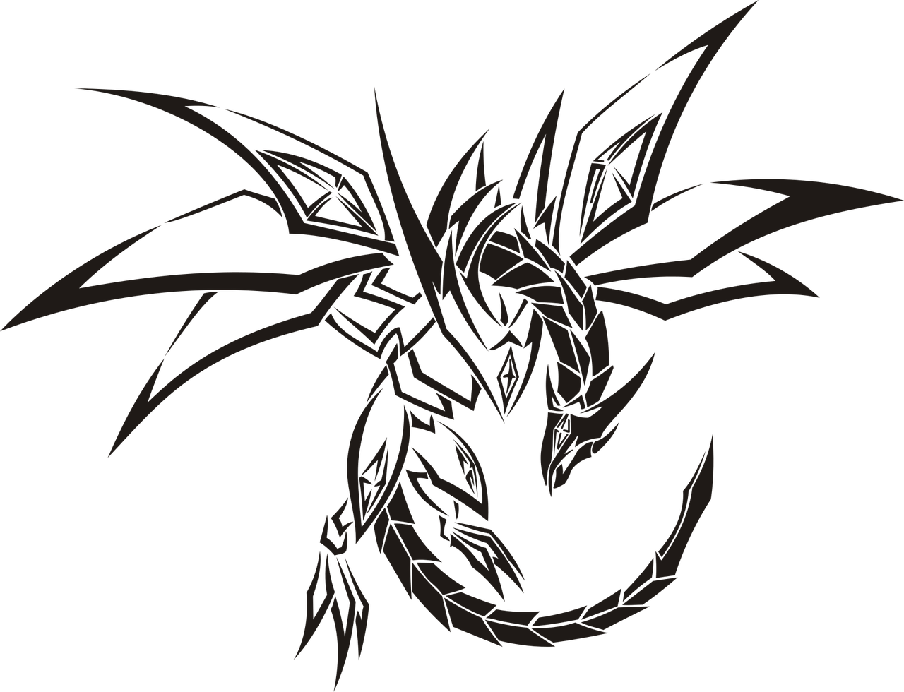 Tribal Dragon Head Tattoo - Free Transparent PNG Clipart Images Download. - Transparent PNG Free Download