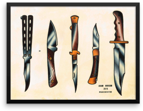 600 X 600 3 - American Traditional Knife Tattoo - Free Transparent PNG Clipart Images Download. - Transparent PNG Free Download