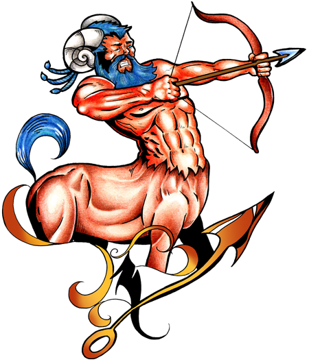 Sagittarius Designs - Tattoo Design Sagittarius Colored - Free Transparent PNG Clipart Images Download. - Transparent PNG Free Download