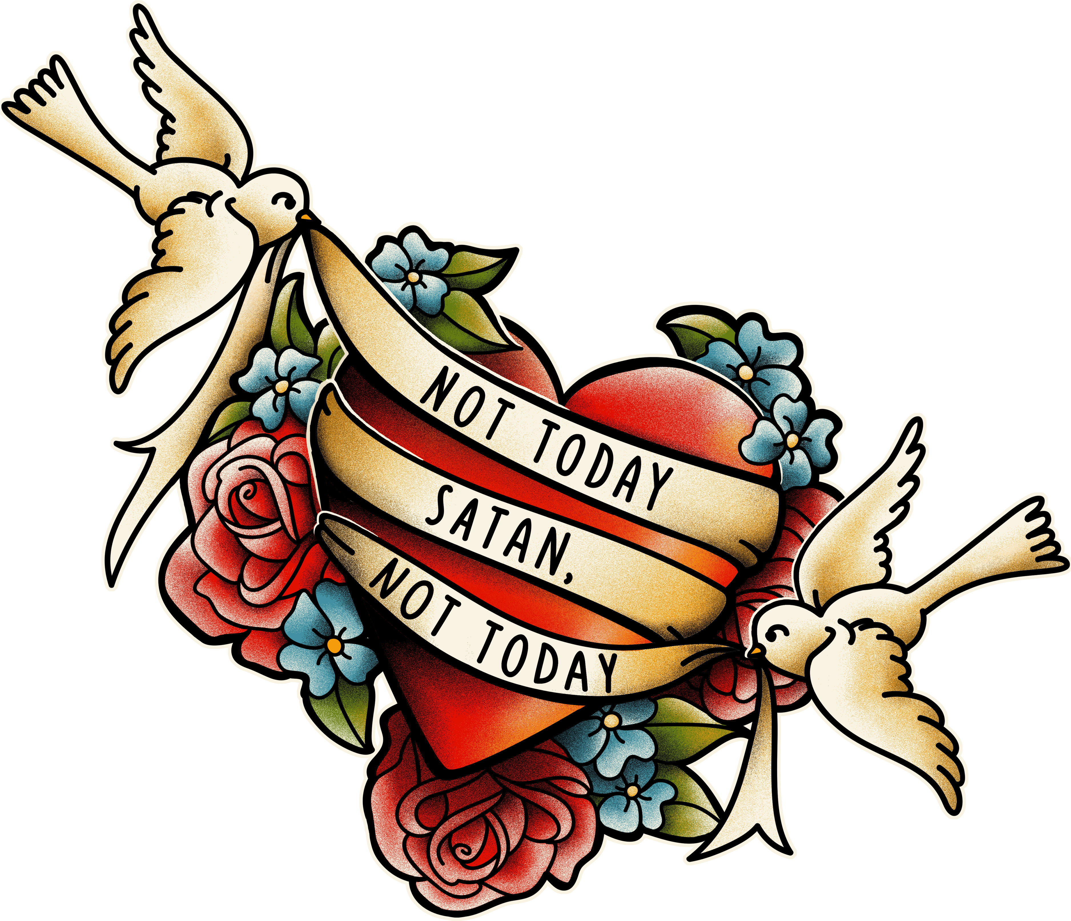 Get It On A Tee For $10 Or 50% Off On Everything Else - Not Today Satan Tattoo - Free Transparent PNG Clipart Images Download. - Transparent PNG Free Download