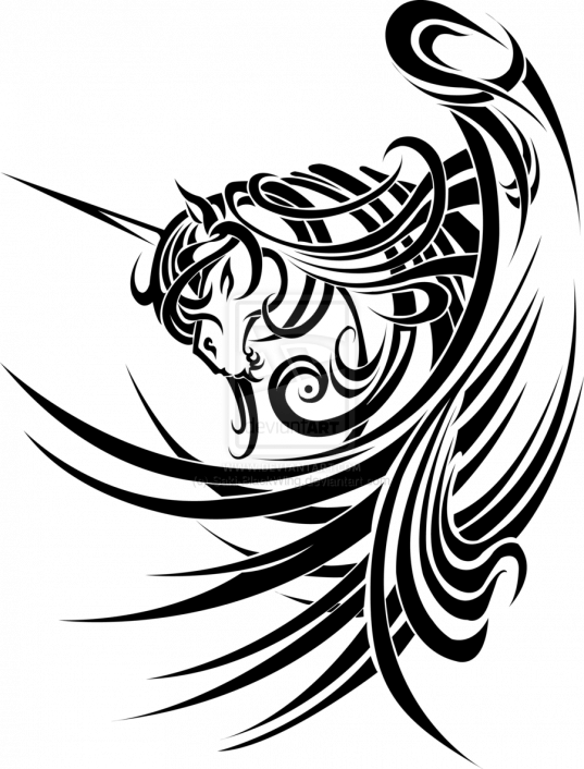 Tribal Unicorn On Deviantart Maoritattoos Maori Tattoos - Unicorn Tribal Tattoo - Free Transparent PNG Clipart Images Download. - Transparent PNG Free Download