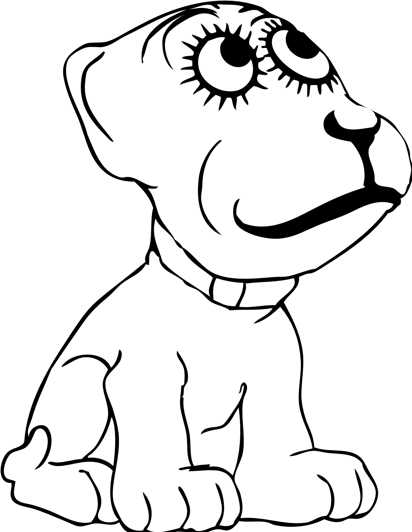 Cartoon Dog 1 Black White Line Art Tattoo Tatoo Svg - Purple Dog Png - Free Transparent PNG Clipart Images Download. - Transparent PNG Free Download